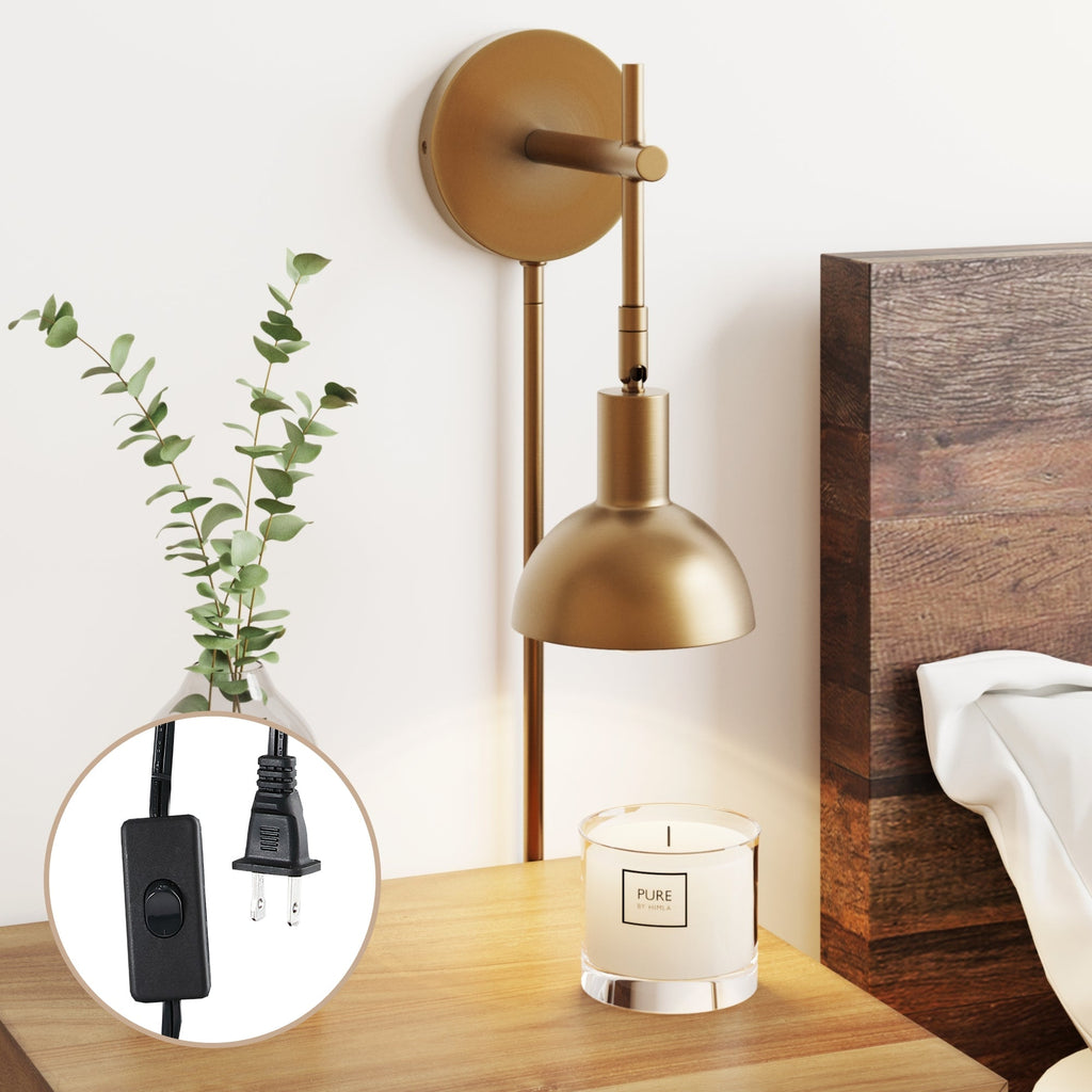 Plug-In Adjustable Metal Wall Light