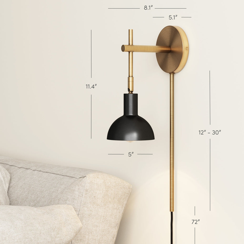 Plug-In Adjustable Metal Wall Light