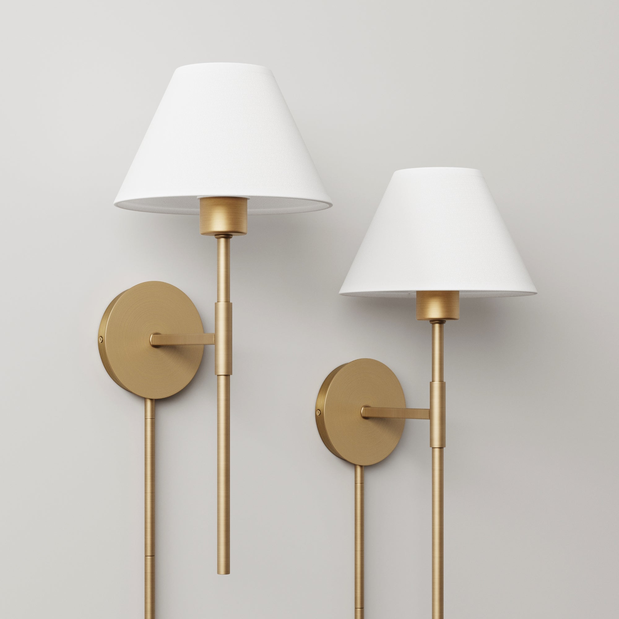 Plug-in Cotton Shade Wall Lights