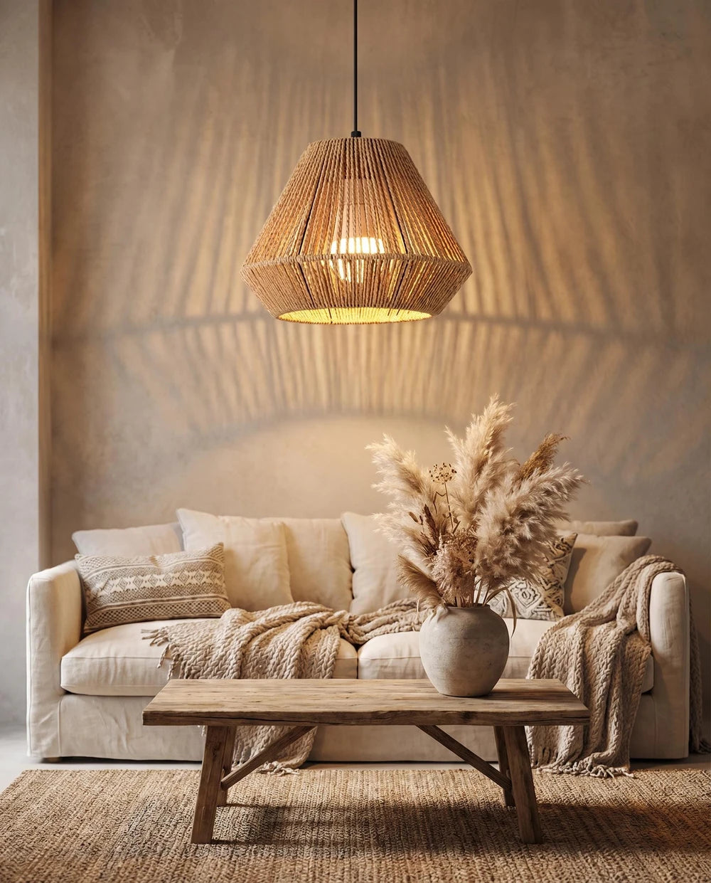 Boho Braided Pendant Light