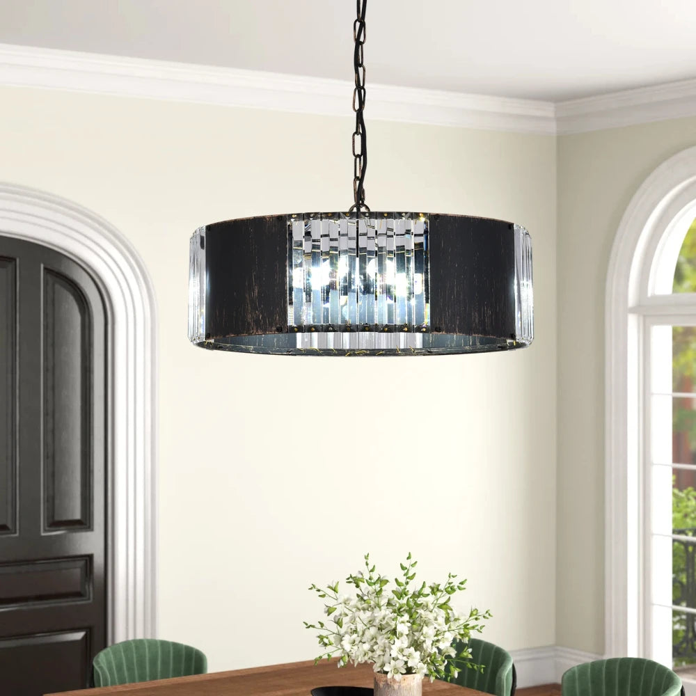 Black Crystal Pendant Light