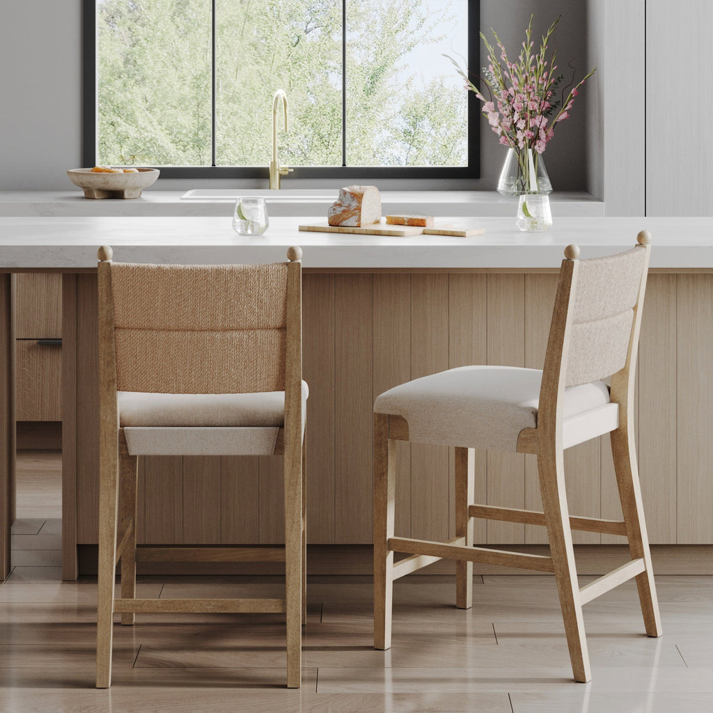 Seagrass & Wood Bar Stool