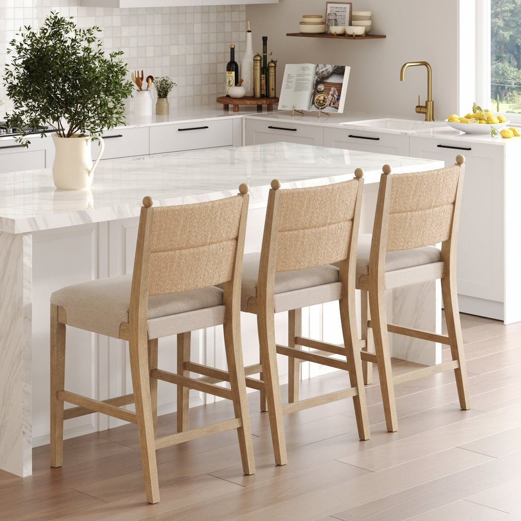Seagrass & Wood Bar Stool