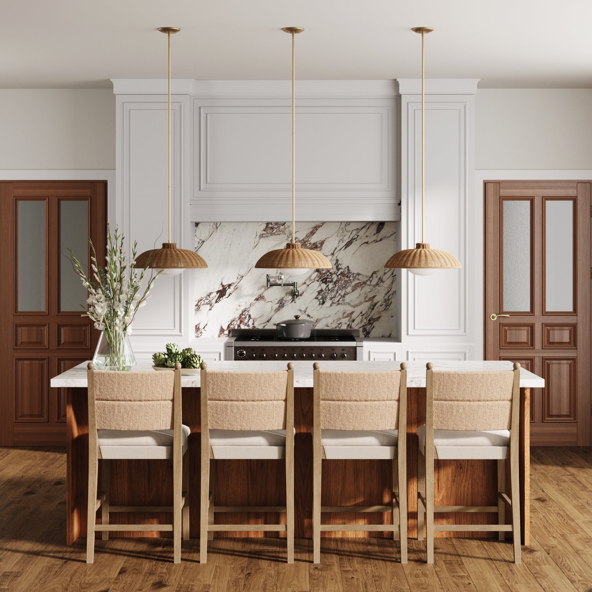 Seagrass & Wood Bar Stool