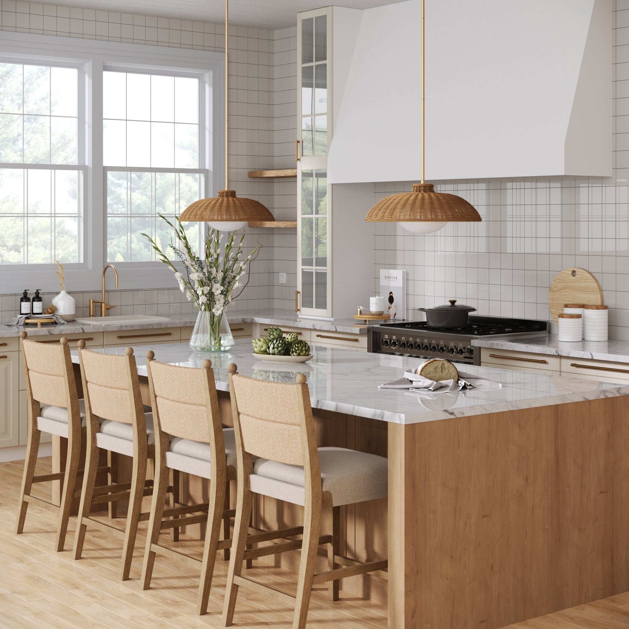 Seagrass & Wood Bar Stool
