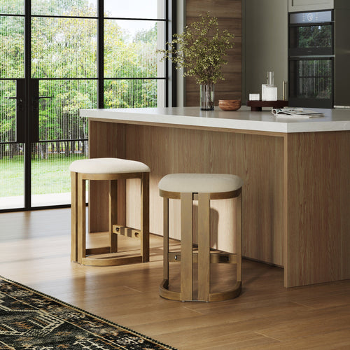 Barrel Wooden Backless Bar Stool