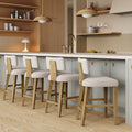Modern Upholstered Stool with Bent Wood Back