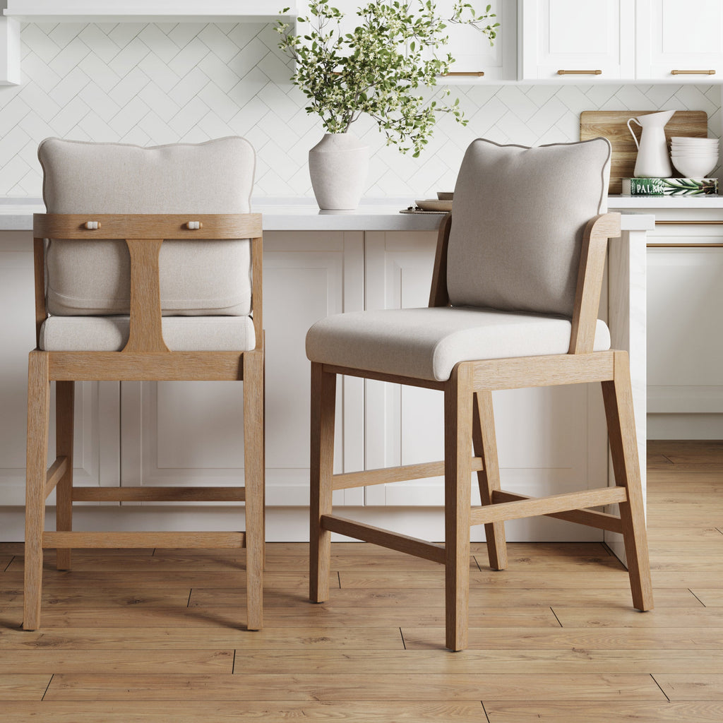 Scandinavian 2-Pack Bar Stool with Back
