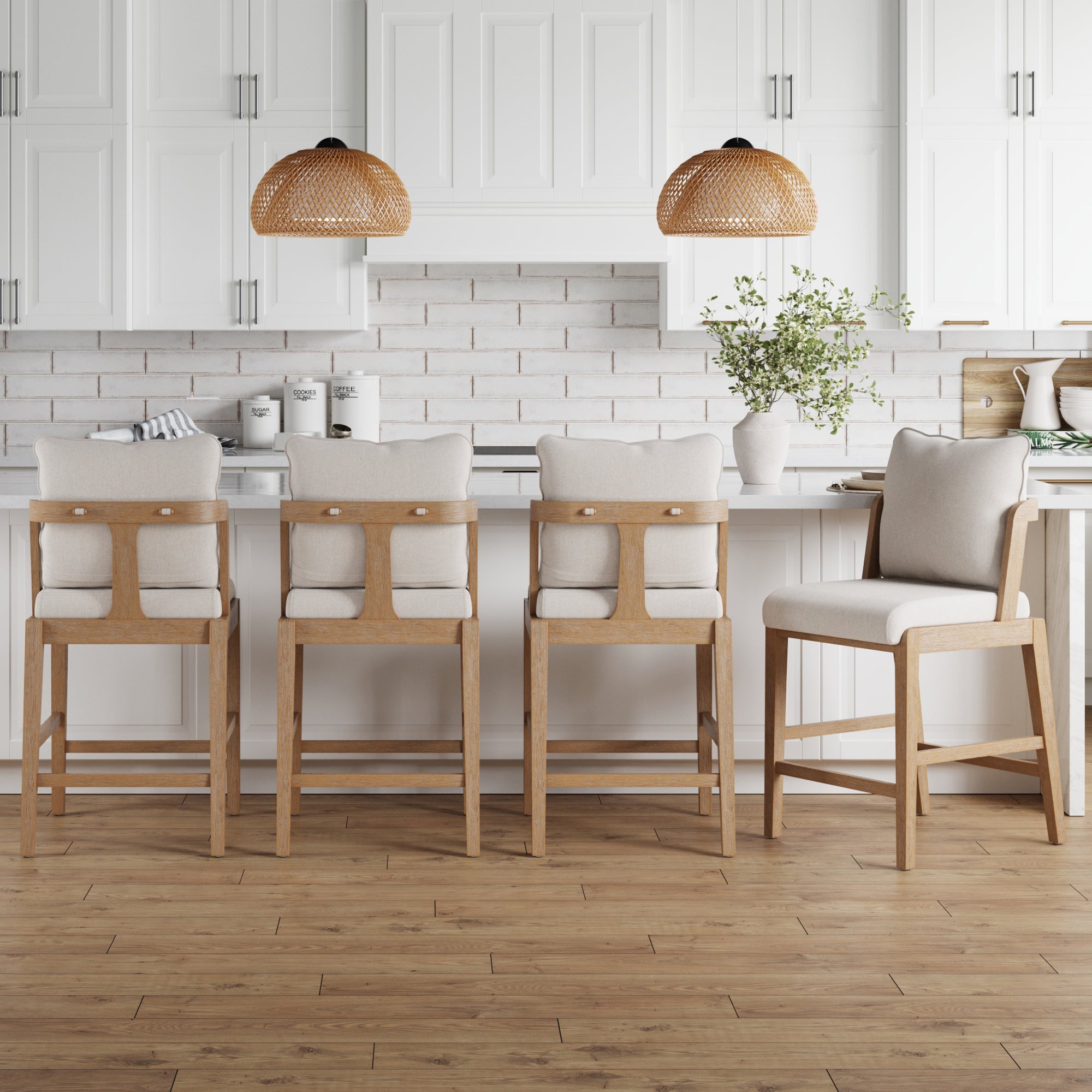 Scandinavian Bar Stool with Back