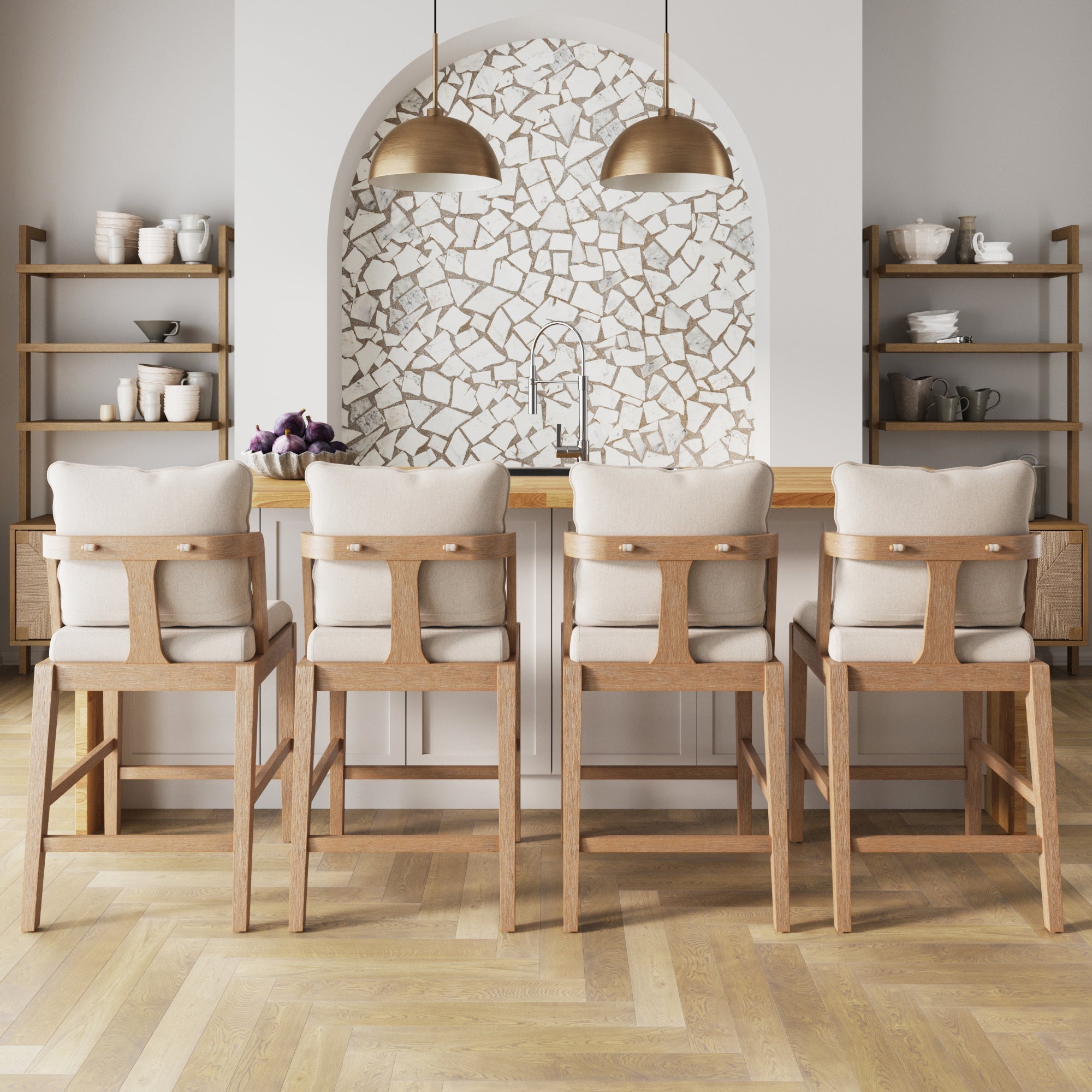 Scandinavian Bar Stool with Back