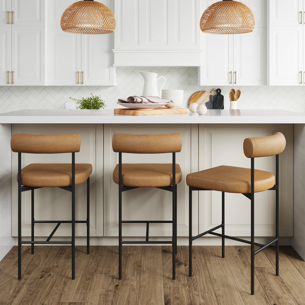 Faux Leather Bar Stool