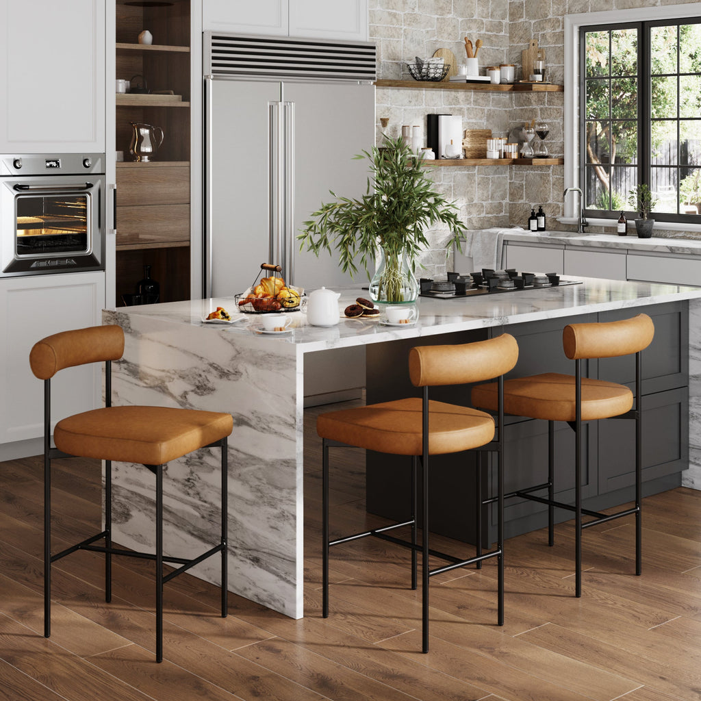 Faux Leather Bar Stool