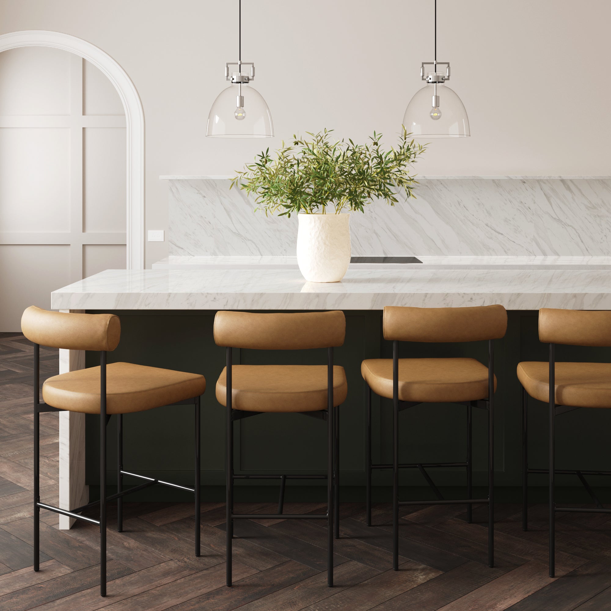 Faux Leather Bar Stool