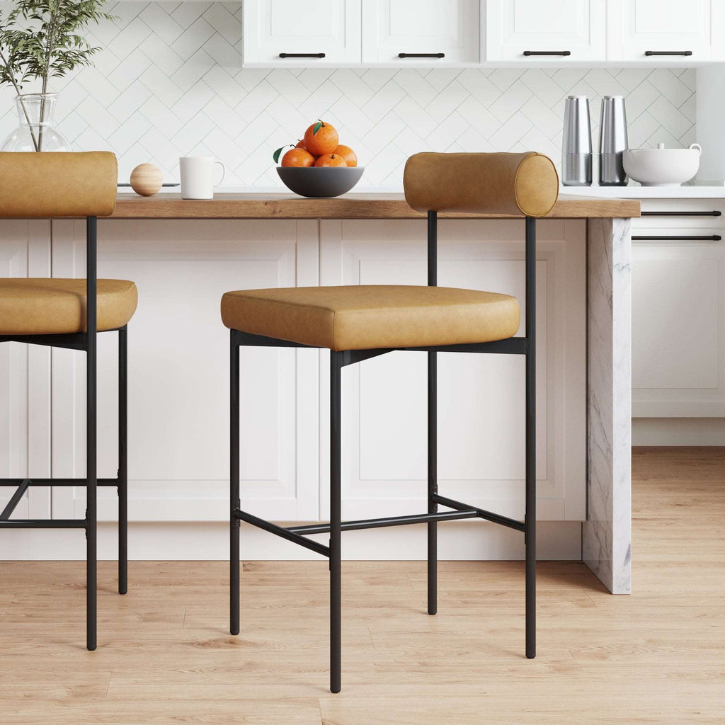 Faux Leather Bar Stool