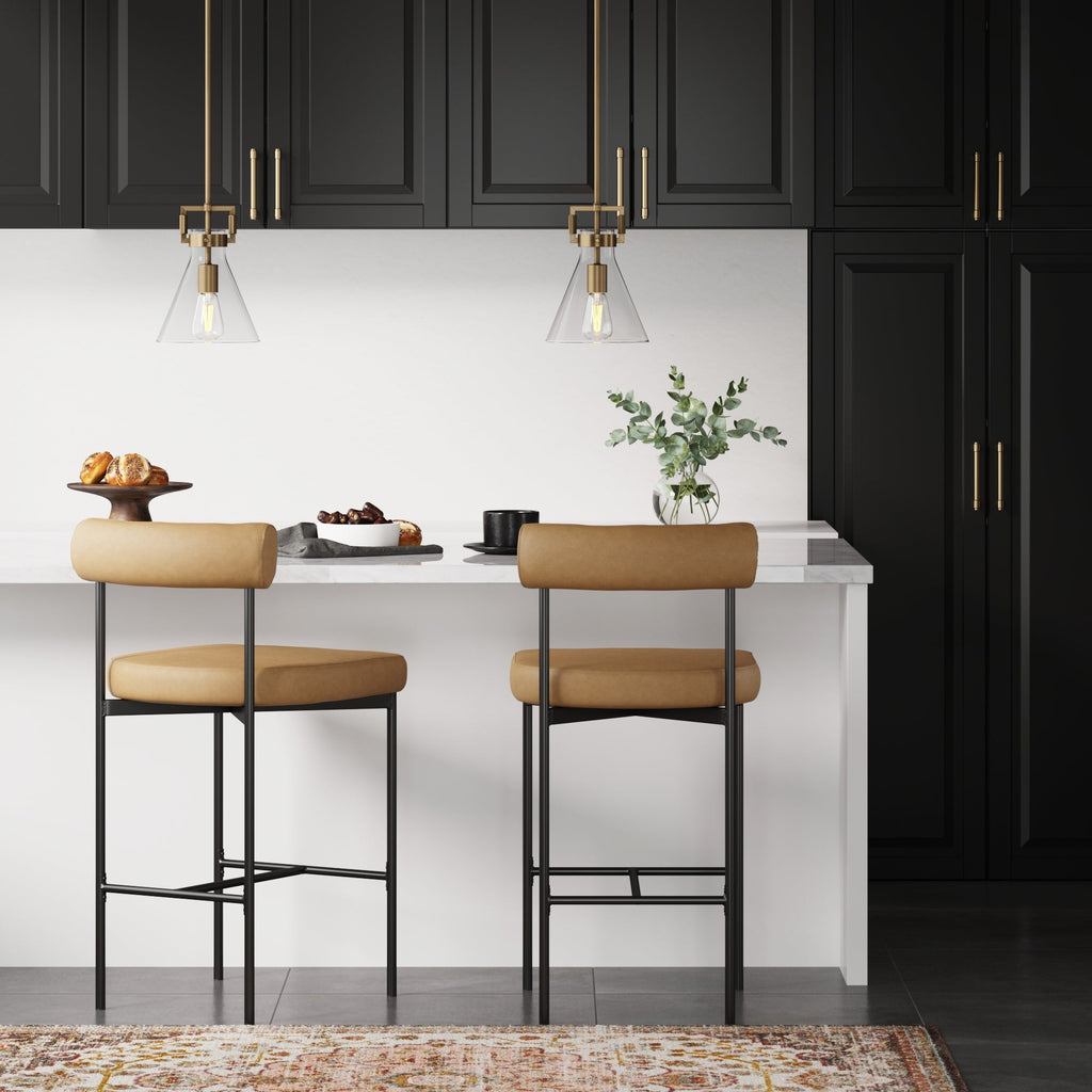 Faux Leather Bar Stool