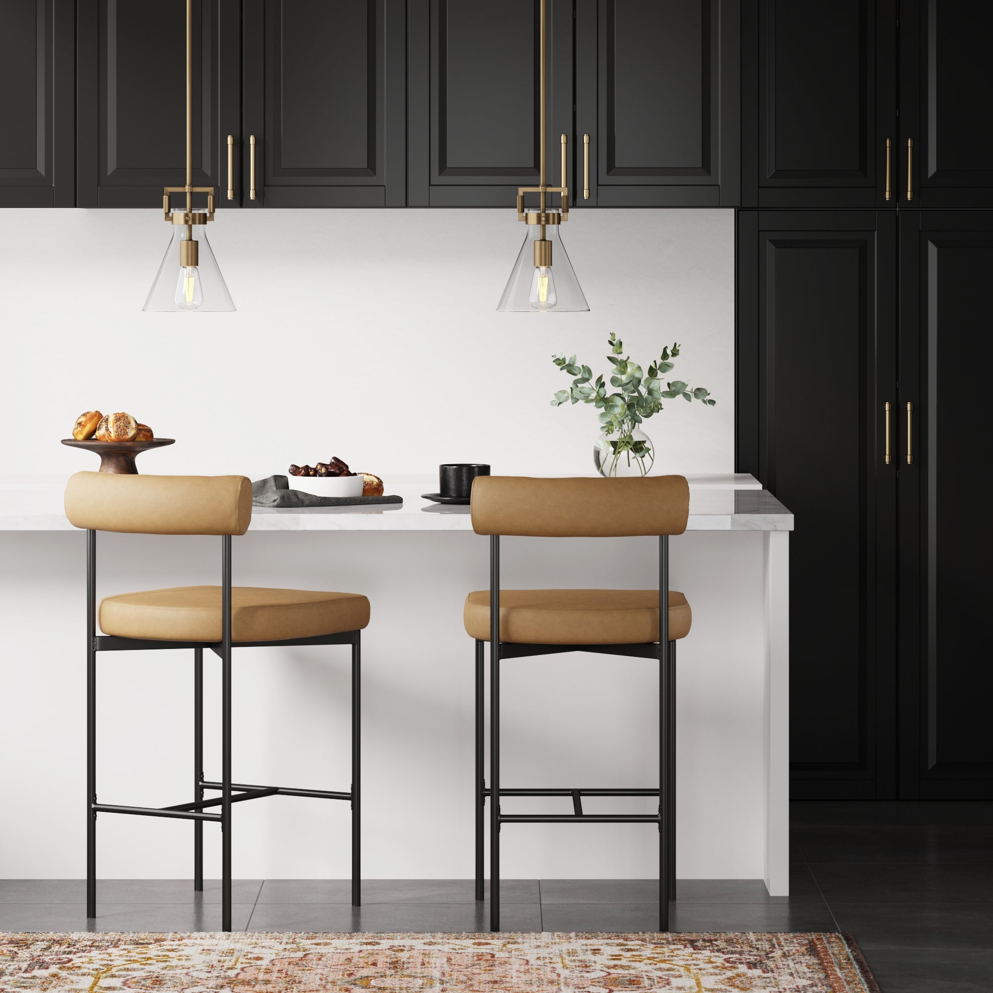 Faux Leather Bar Stool