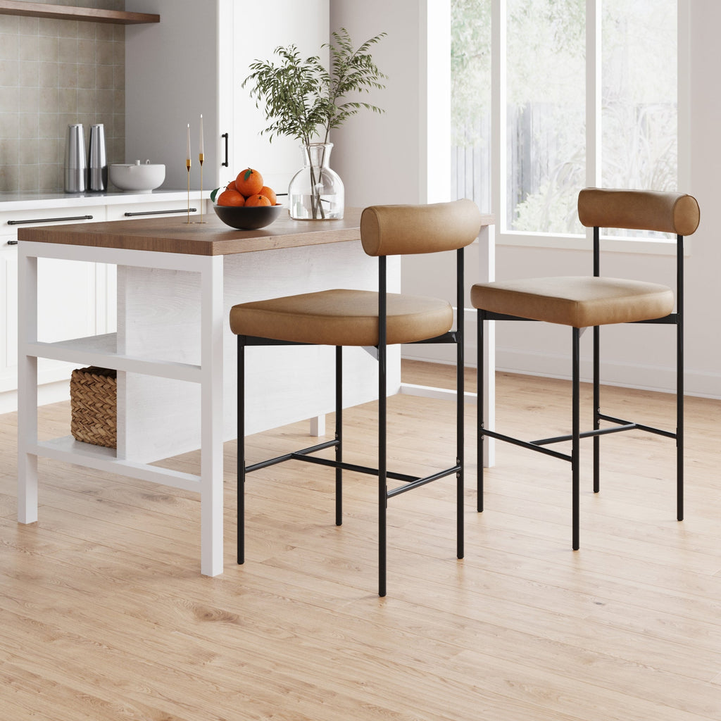 Faux Leather Bar Stool