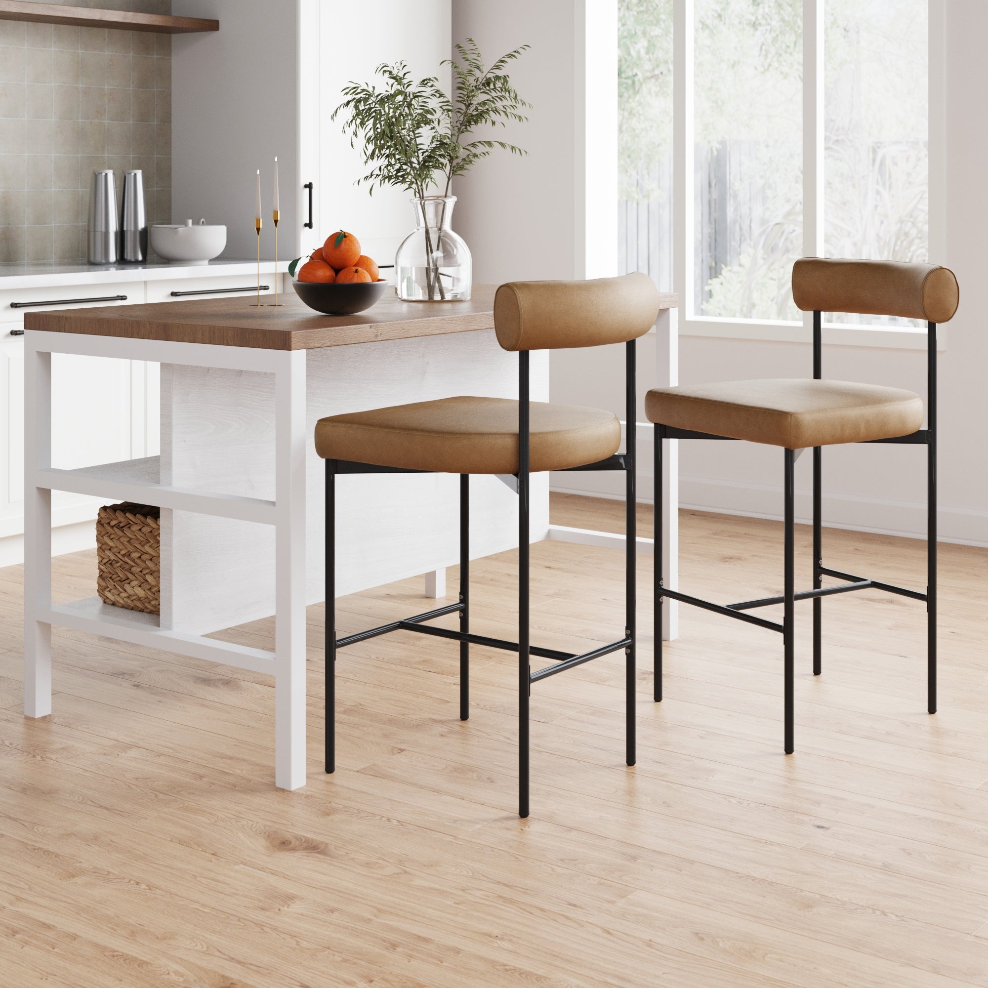 Faux Leather Bar Stool