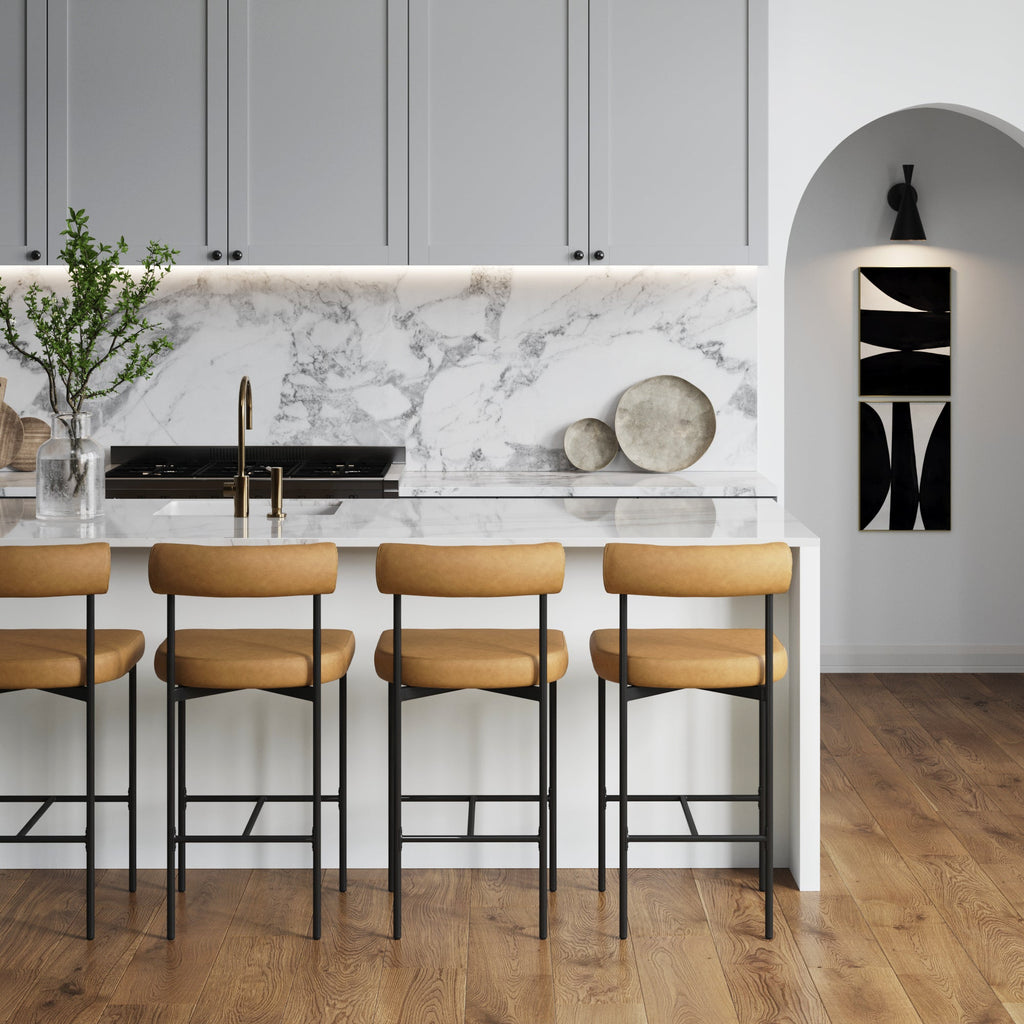 Faux Leather Bar Stool