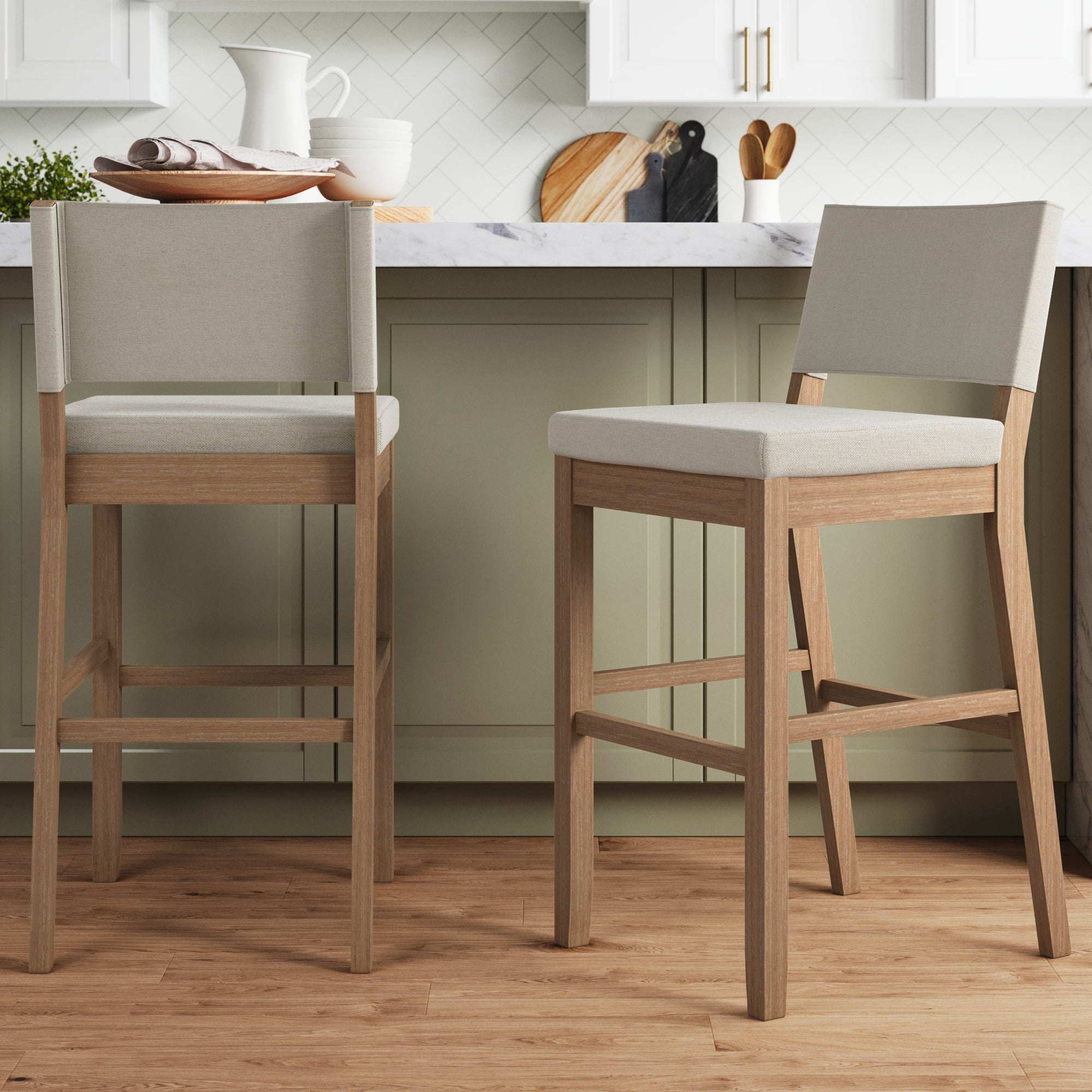 Wood Upholstered Bar Stool