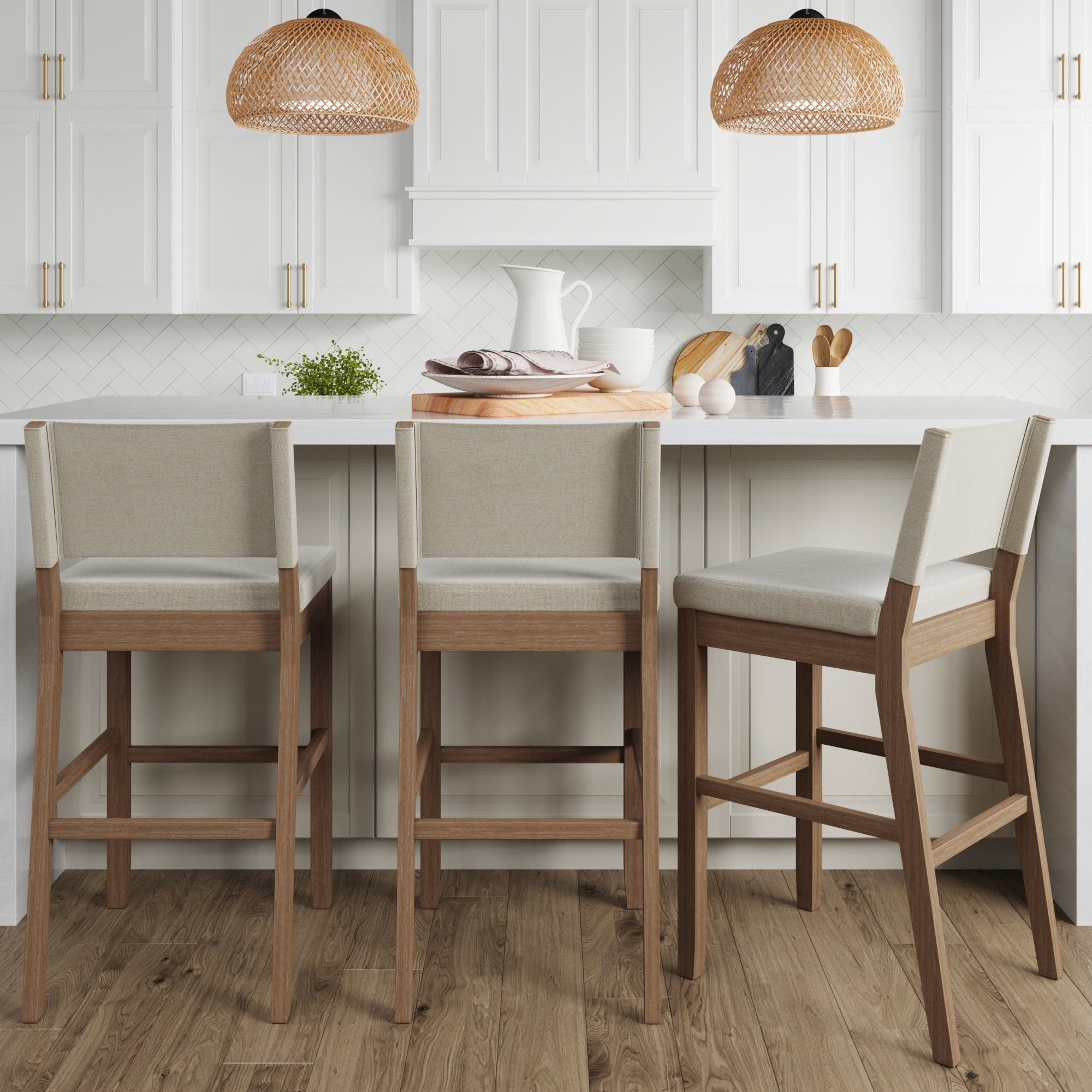 Wood Upholstered Bar Stool