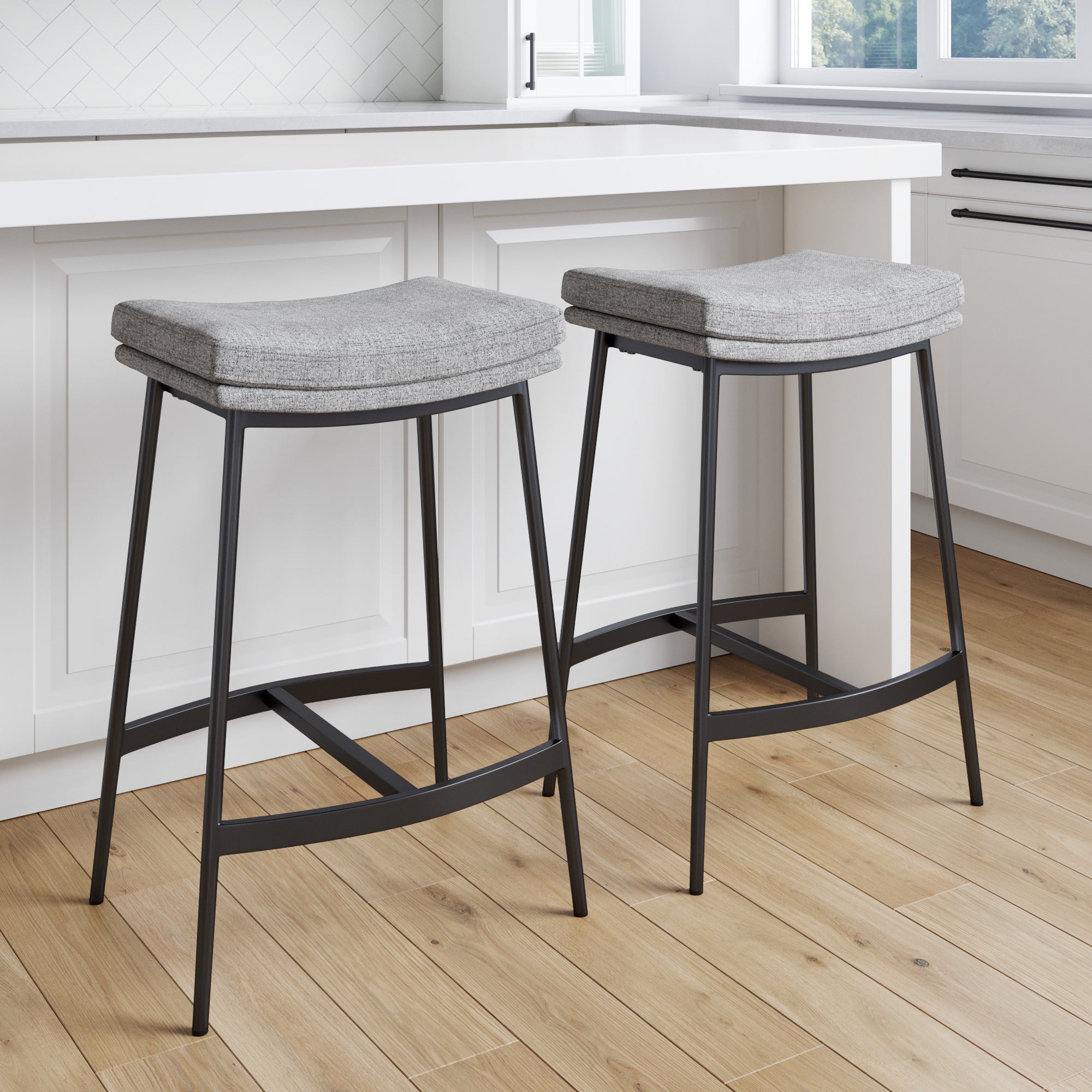 Upholstered Saddle Bar Stool