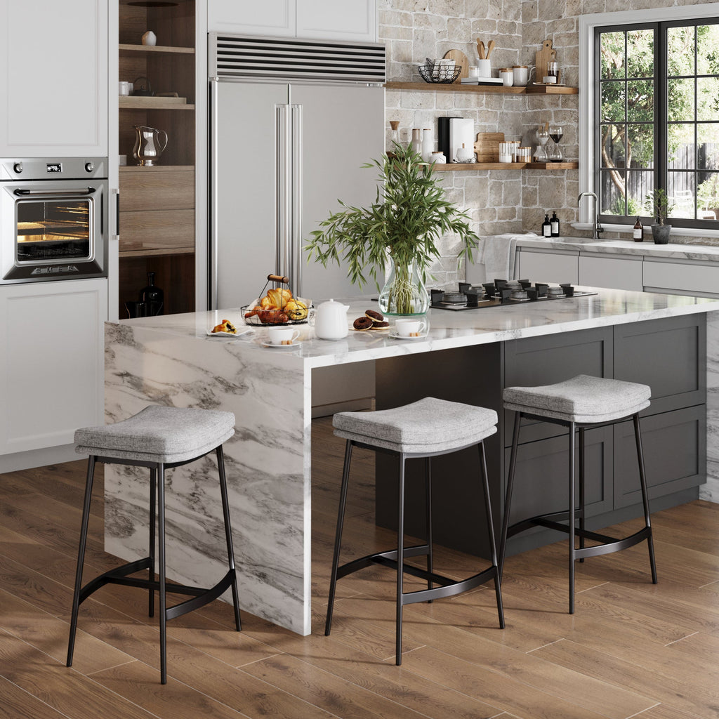 Upholstered Saddle Bar Stool