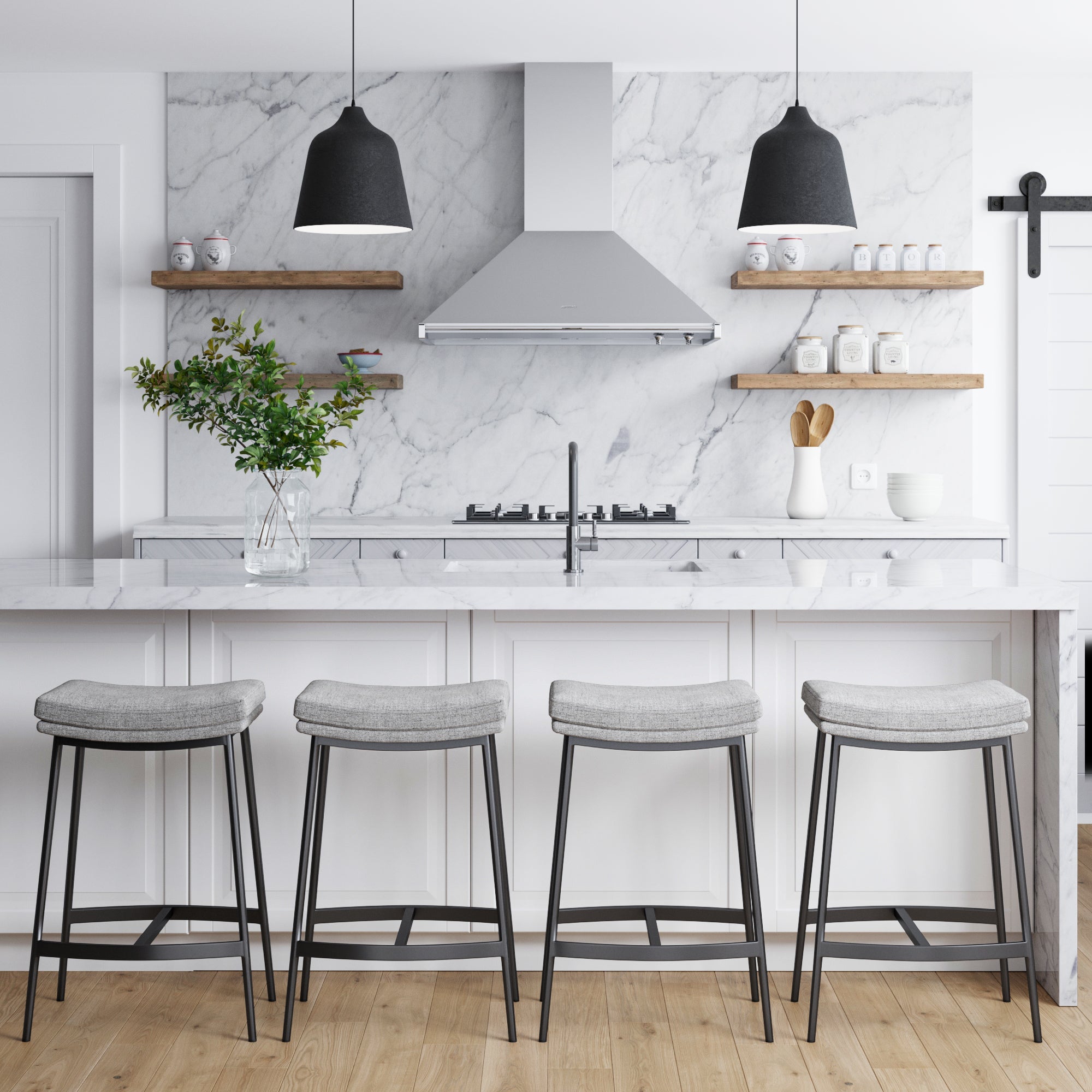Upholstered Saddle Bar Stool