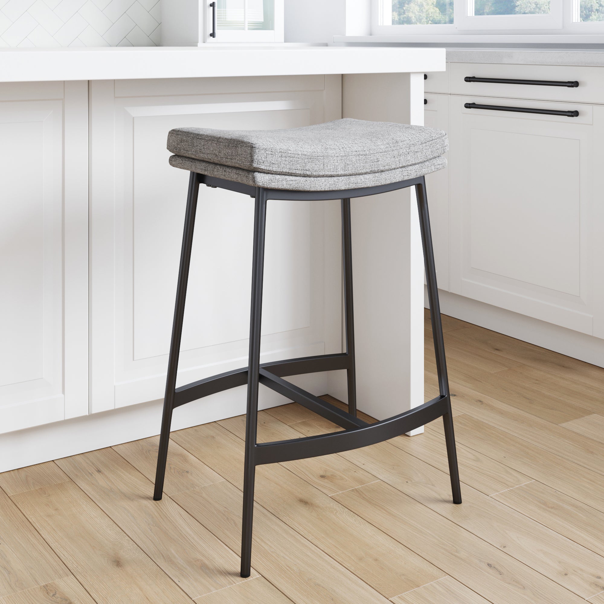 Upholstered Saddle Bar Stool