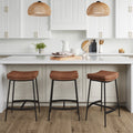 Faux Leather Saddle Bar Stool