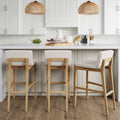 Exposed Wood Back Boucle Bar Stool