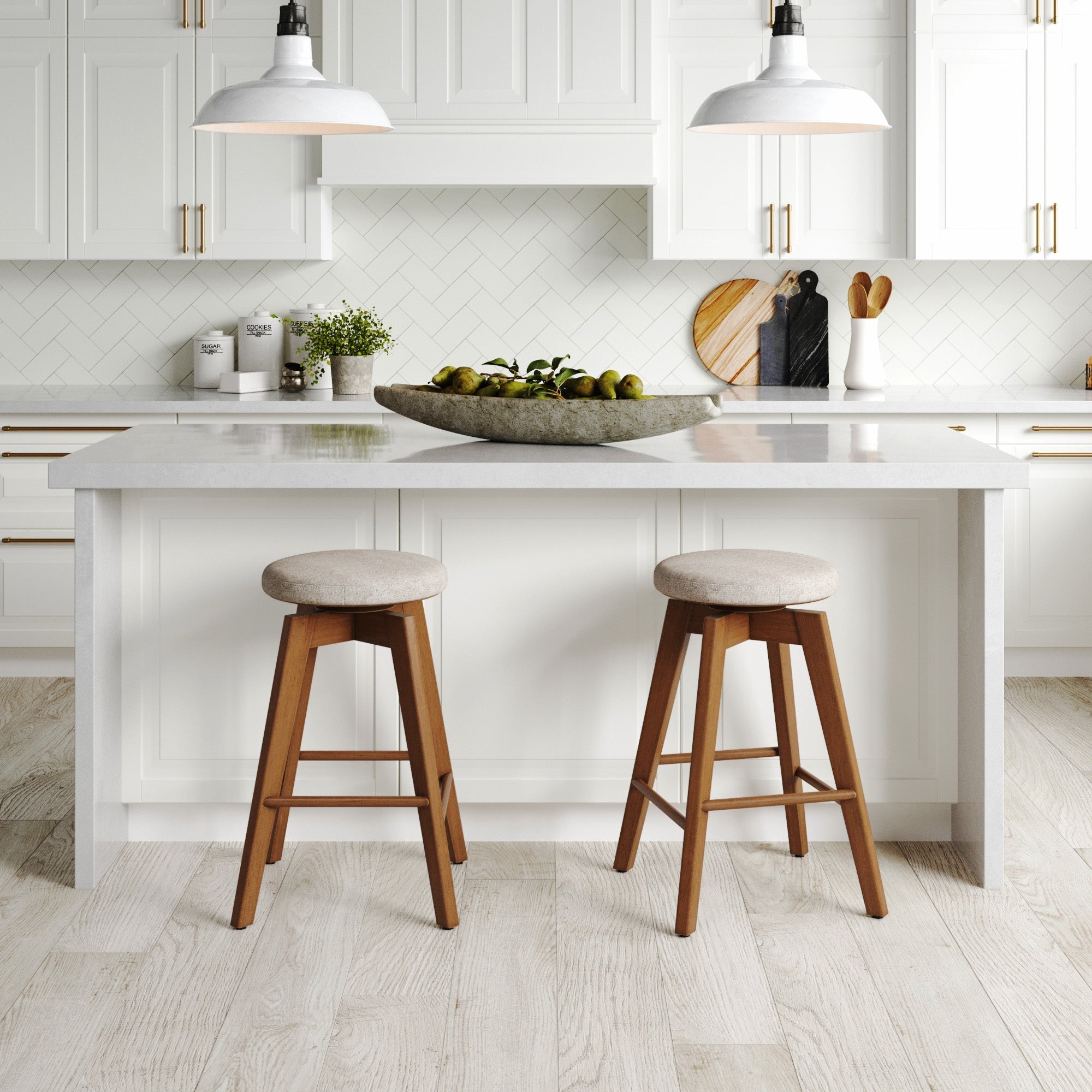 Wood Swivel Bar Stool