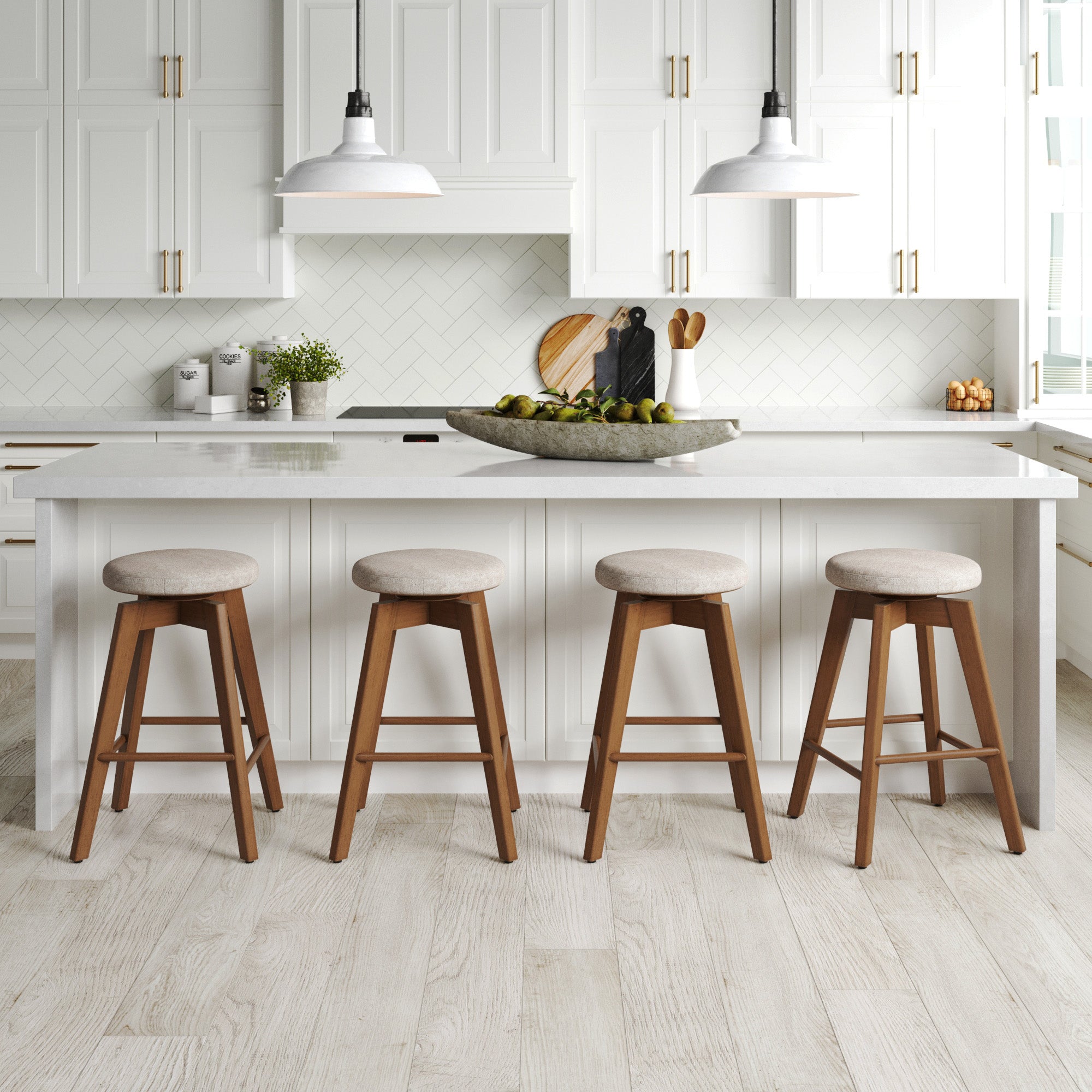 Wood Swivel Bar Stool