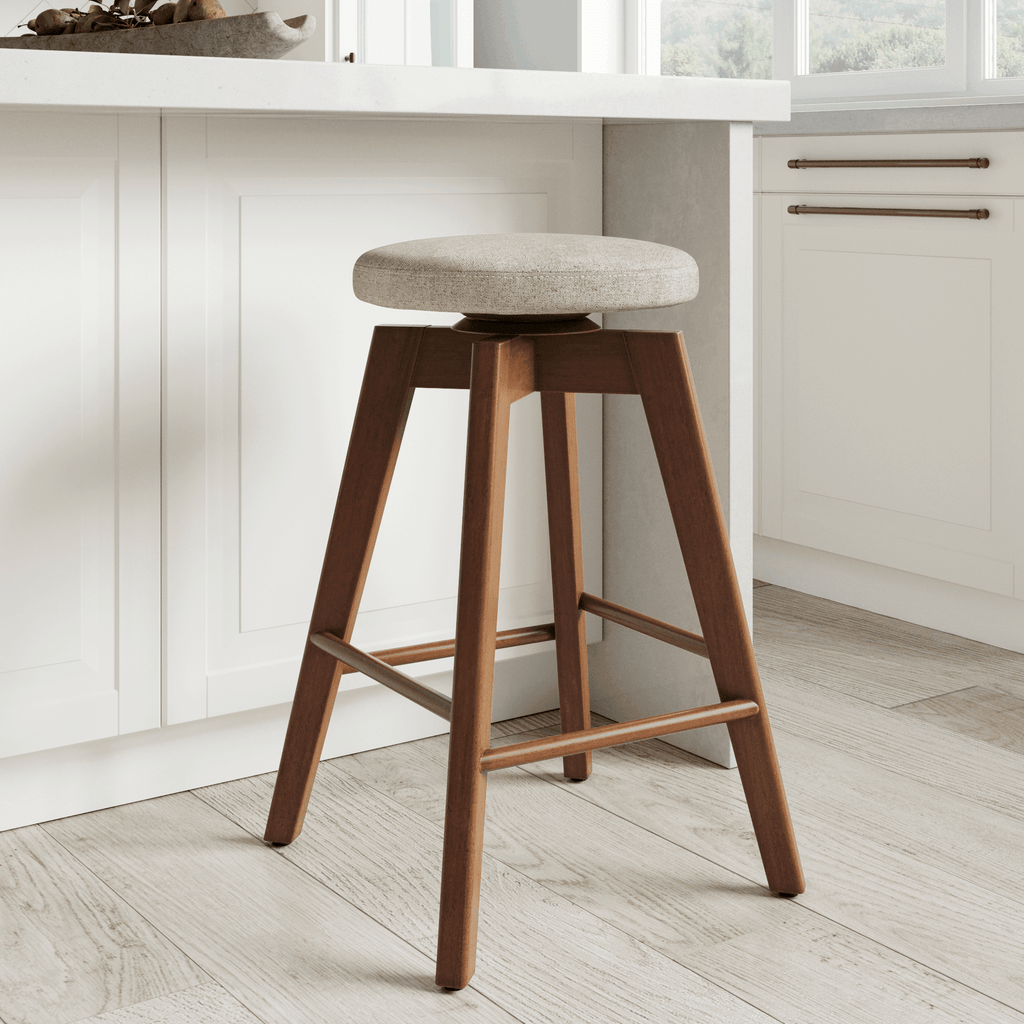 Wood Swivel Cushion Bar Stool
