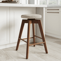 Wood Swivel Cushion Bar Stool