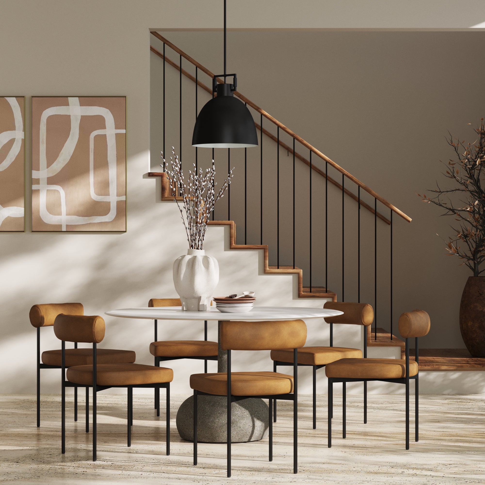 Faux Leather Modern Dining Chair