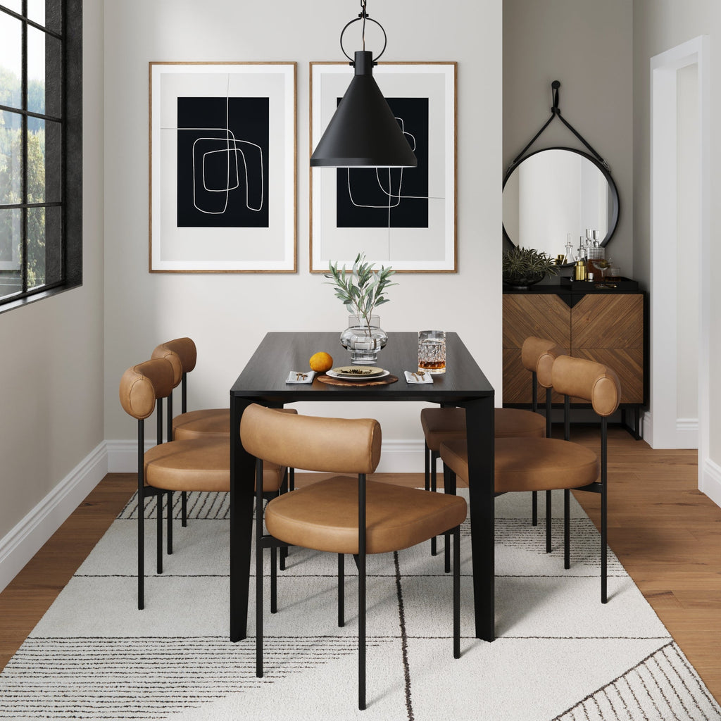 Metal Upholstered Modern Dining Chair