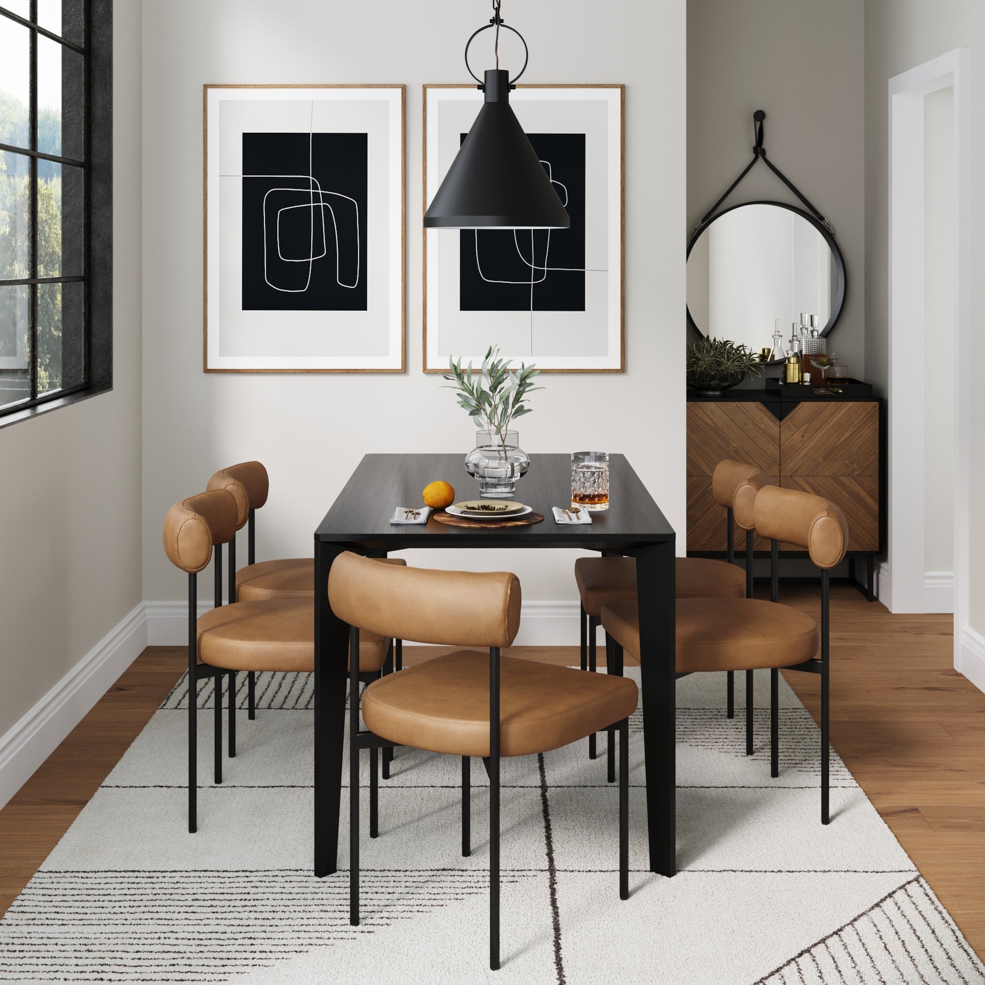 Metal Upholstered Modern Dining Chair