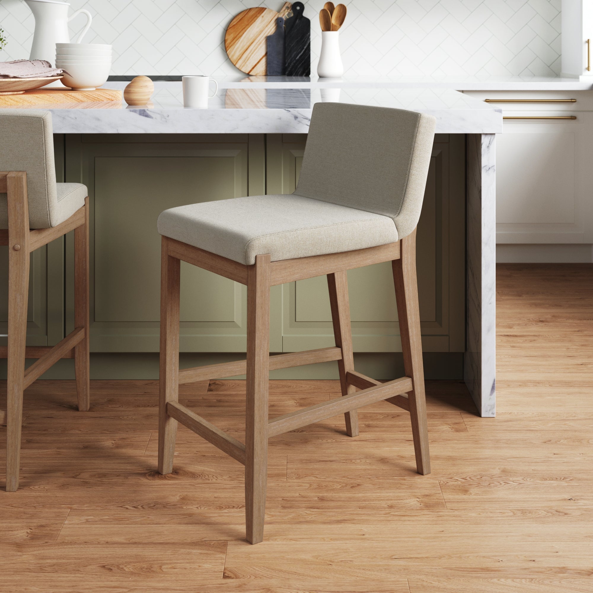 Wood Upholstered Bar Stool