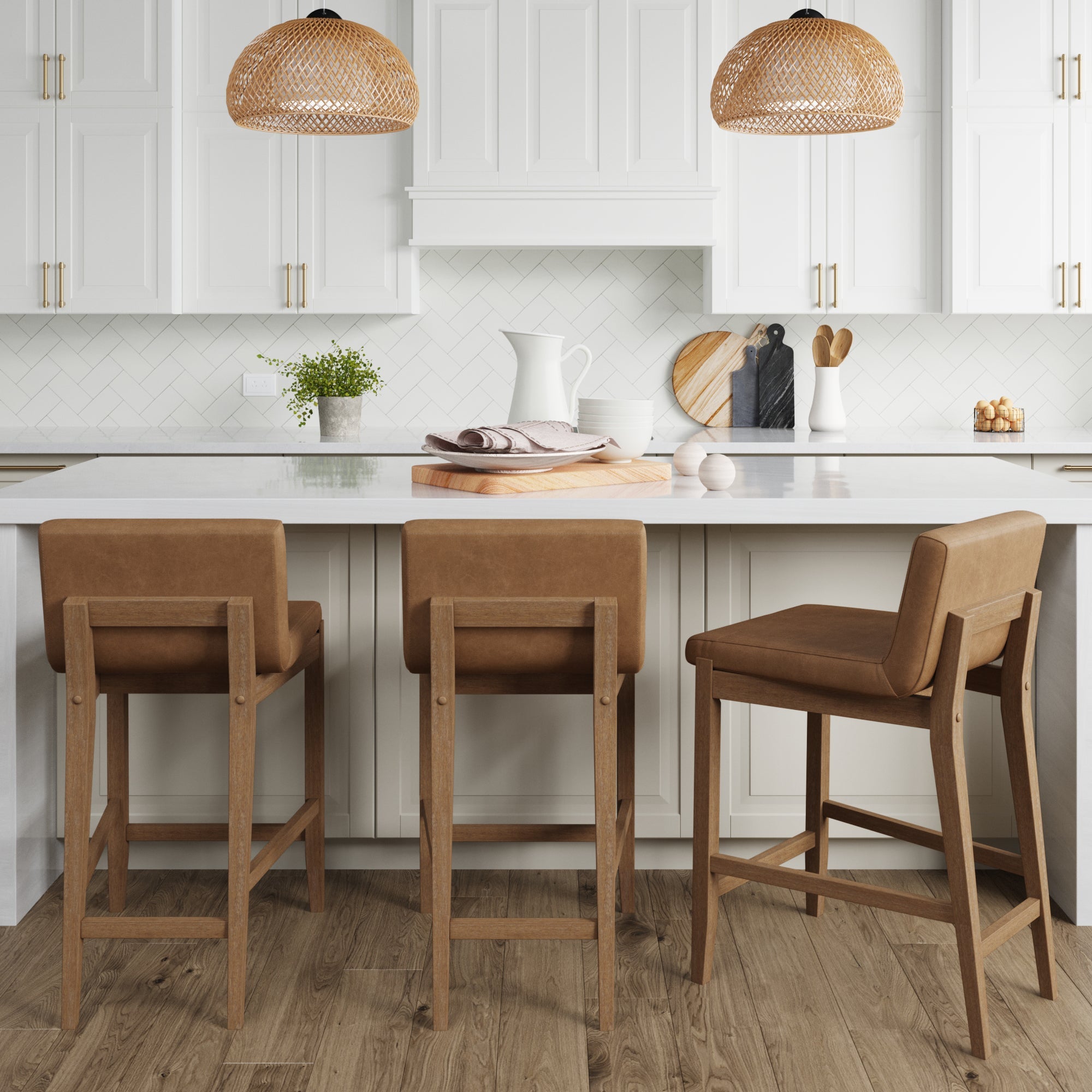 Faux Leather Bar Stool