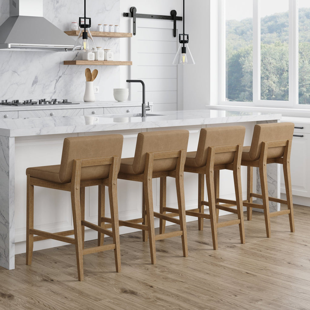 Faux Leather Bar Stool