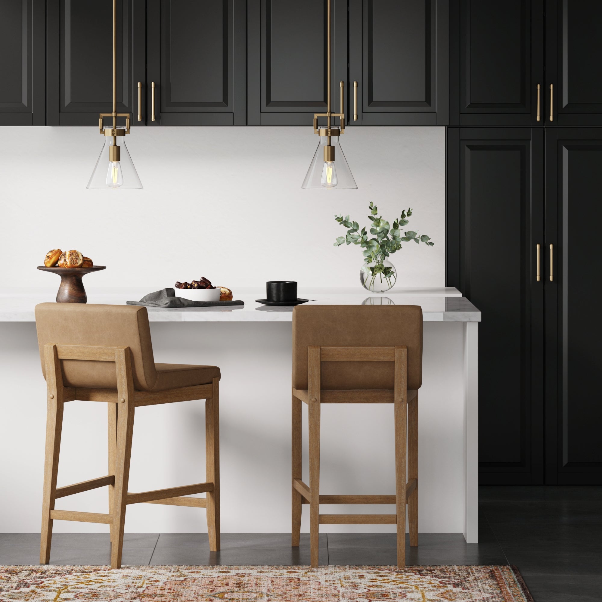 Faux Leather Bar Stool