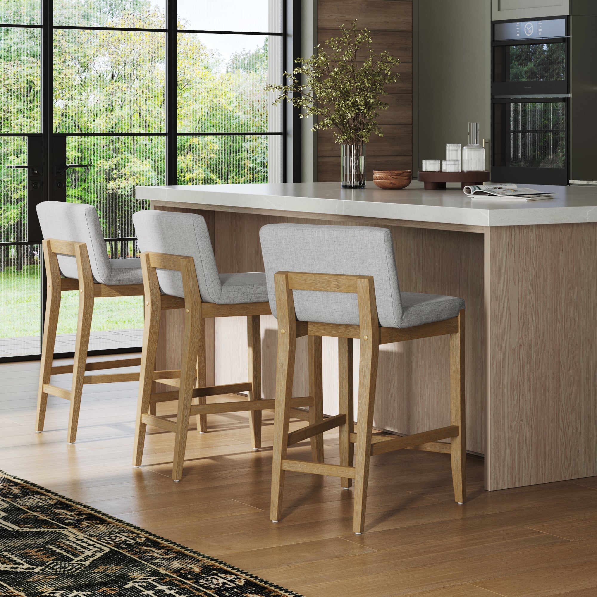 Upholstered Bar Stool w/ Back
