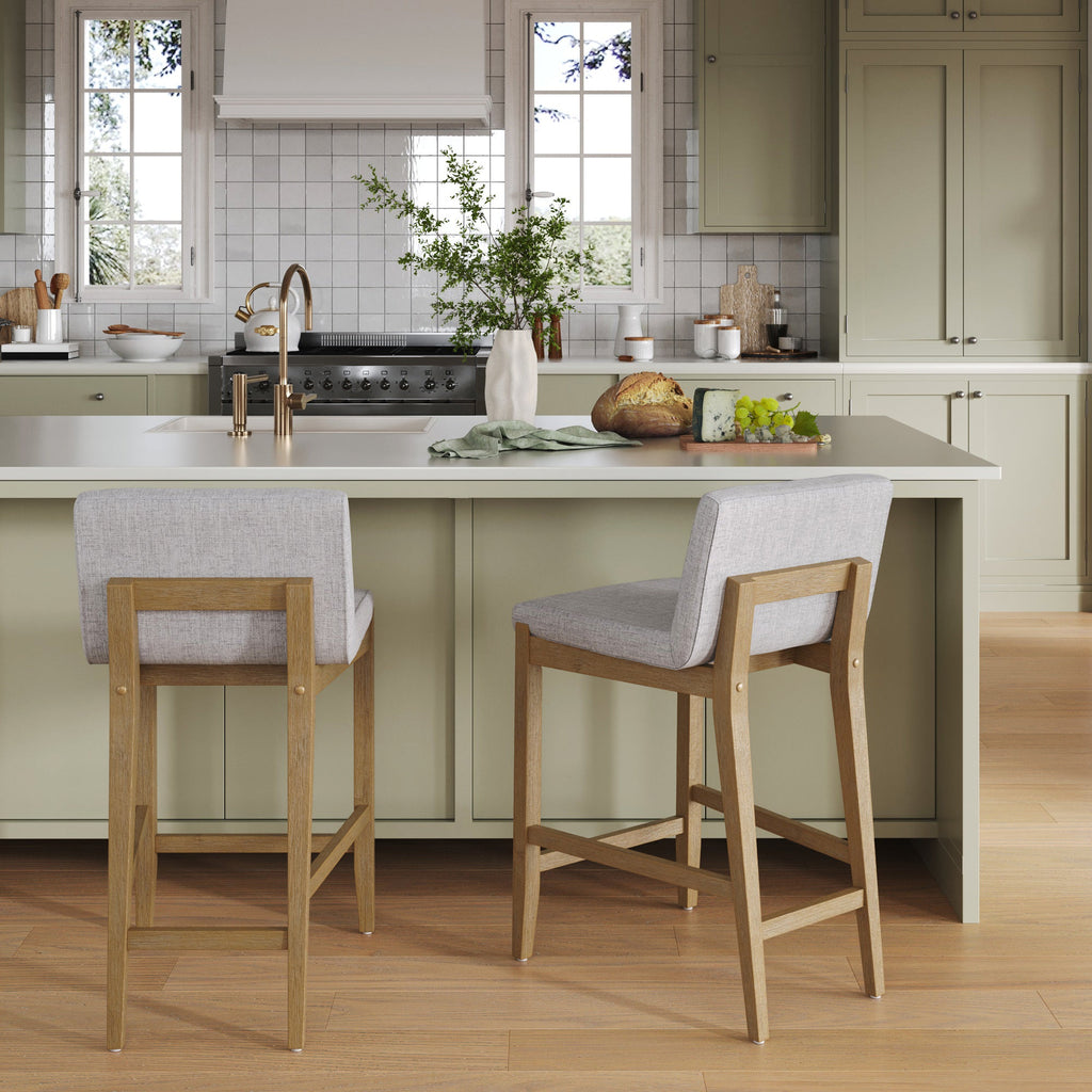 Modern Upholstered Bar Stool w/ Back