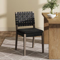 Woven Faux Leather Dining Chair