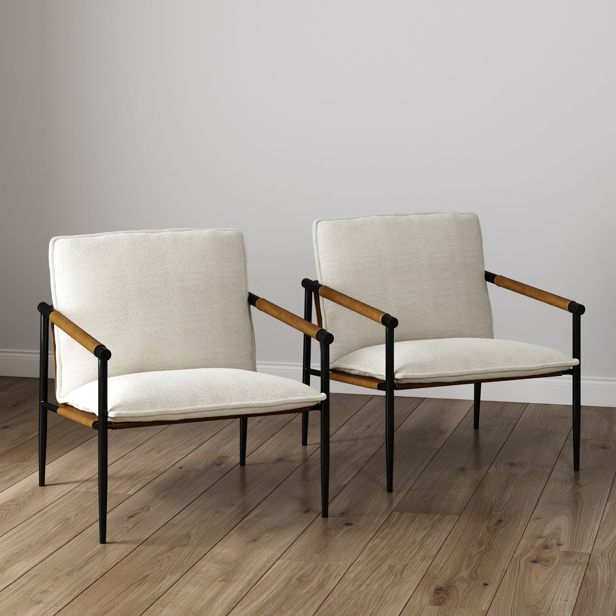 Boucle & Metal Accent Chair