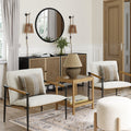 Boucle & Metal Accent Chair