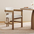 Boucle Barrel Dining Chair w/ Curved Back and Arm
