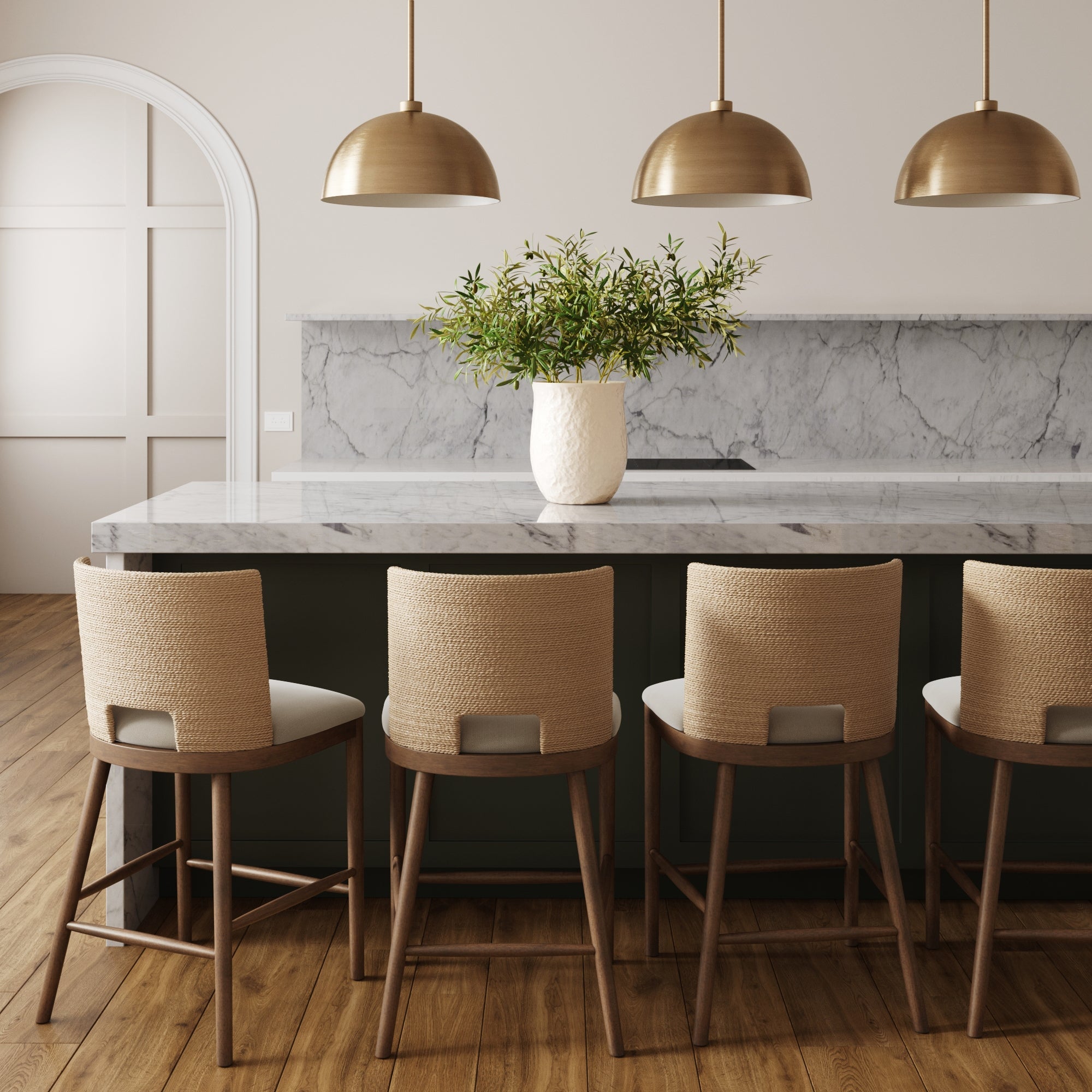 Seagrass Rope Back Counter Bar Stool Medium
