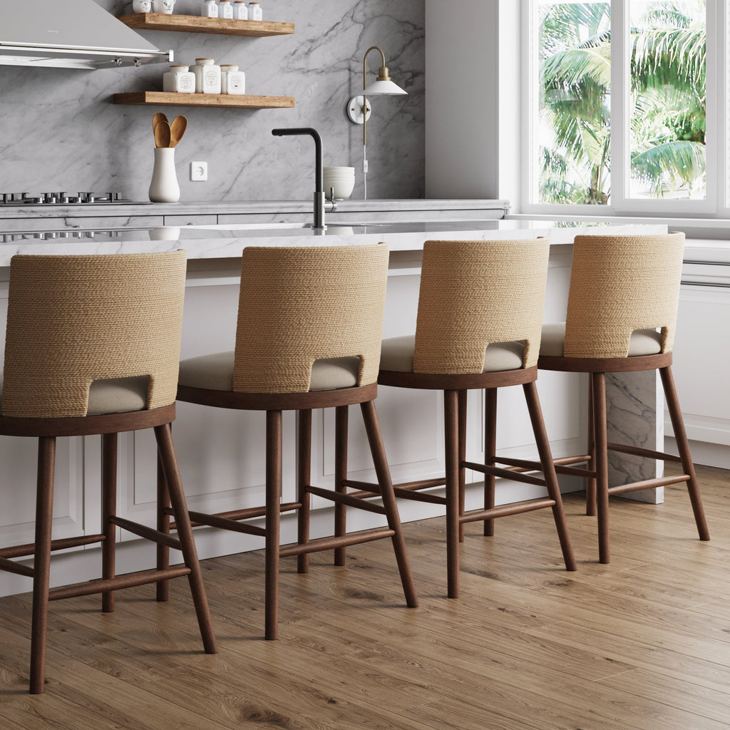 Seagrass Rope Back Counter Bar Stool Medium